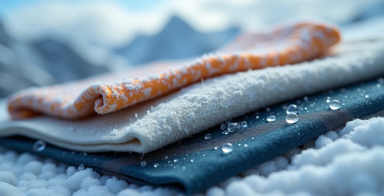 Sistema a tre strati di abbigliamento tecnico per trekking invernale